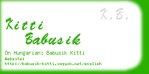 kitti babusik business card